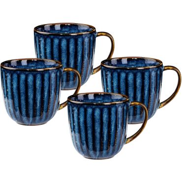Set of 4 Mugs Deep Blue