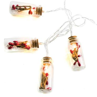 LED λαμπάκια σε σειρά Glass bottle red berry
