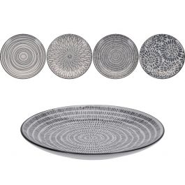 Set of stoneware dishes with pattern