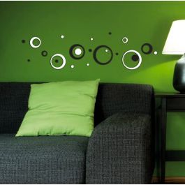 Διακοσμητικά αφρώδη αυτοκόλλητα τοίχου 3D Black & White Circles S