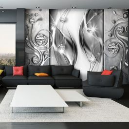 Self-adhesive photo wallpaper - Diamonds in Silver