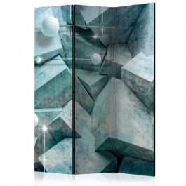 3-part divider - Concrete Cubes (Green) [Room Dividers]