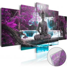 Acrylic Print - Waterfall and Buddha [Glass]