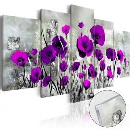 Acrylic Print - Meadow: Purple Poppies [Glass]