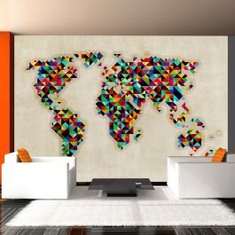 Wallpaper - World Map - a kaleidoscope of colors