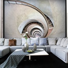 Wallpaper - White spiral stairs