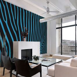Wallpaper - Zebra pattern (turquoise)