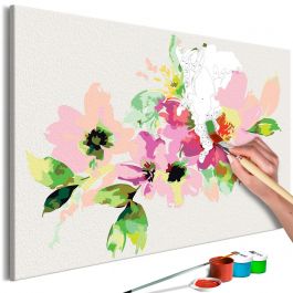 DIY canvas painting - Colourful Flowers 60x40
