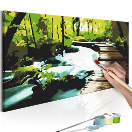 DIY canvas painting - Footbridge 100x40