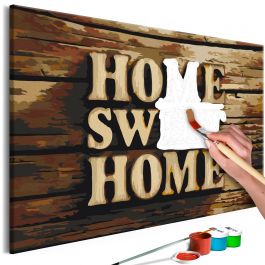 DIY canvas painting - Wooden Home 60x40
