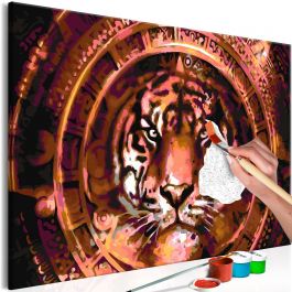 DIY canvas painting - Tiger and Ornaments 60x40