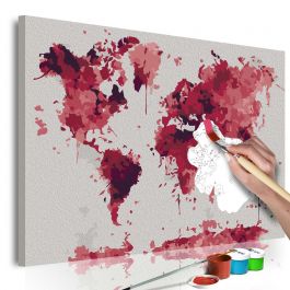 DIY canvas painting - Watercolor Map 60x40
