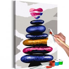 DIY canvas painting - Colored Pebbles 40x60