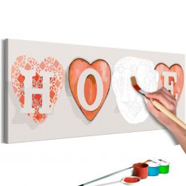 DIY canvas painting - Four Hearts 90x30