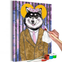DIY canvas painting - Dog in Suit 40x60