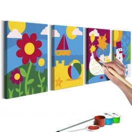 DIY canvas painting - Four Seasons  44x16.5