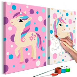 DIY canvas painting - Unicorns (Pastel Colours) 33x23