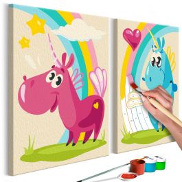DIY canvas painting - Sweet Unicorns 33x23