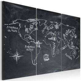 Canvas Print - Geography lesson (French language) - triptych