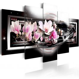 Canvas Print - Magnolias on a black background