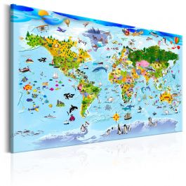 Canvas Print - Children's Map: Colourful Travels