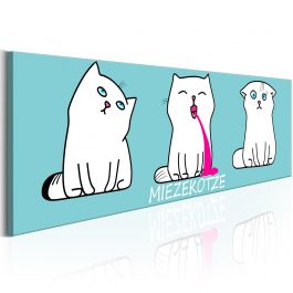 Canvas Print - Miezekotze: Cat Trio (Blue)