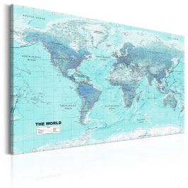 Canvas Print - World Map: Sky Blue World