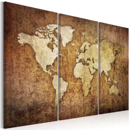 Πίνακας - World Map: Brown Texture