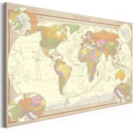 Canvas Print - Cream World Map