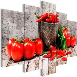 Πίνακας - Red Vegetables (5 Parts) Concrete Wide