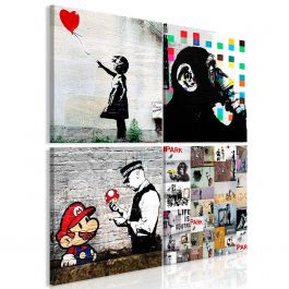 Πίνακας - Banksy Collage (4 Parts)