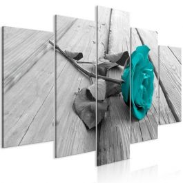 Table - Rose on Wood (5 Parts) Wide Turquoise
